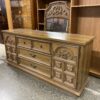 Ornate 6-Drawer Wooden Dresser w/ Mirror