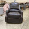 Deep Brown Leather Swiveling Rocker Recliner