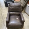 Deep Brown Leather Swiveling Rocker Recliner