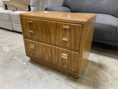 DREXEL Vintage Consensus Gold Handled 2 Drawer Nightstand