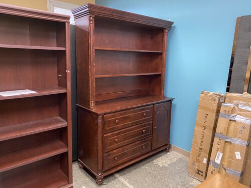 Cherry Stained 3-Drawer China Hutch