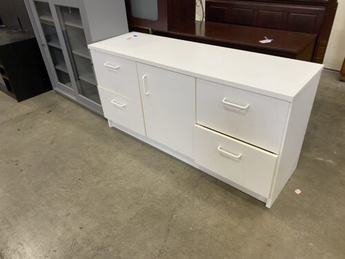 White 4 Drawer 1 Door Cabinet