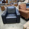 Black Square Leather Recliner Chair