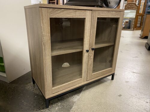 Weathered Grey Wooden 2-Door Cabinet