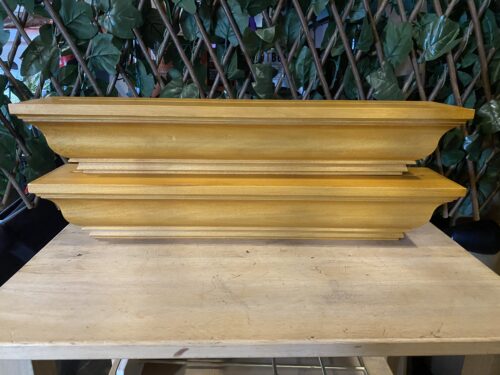 POTTERY BARN Light Oak Floating Wall Shelves