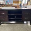 Dark Brown 4-Drawer 3 Shelf Console Table