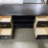 Dark Brown 4-Drawer 3 Shelf Console Table