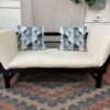 Wooden Day Bed w/ Blue & Green Accent Pillows
