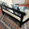 Wooden Day Bed w/ Blue & Green Accent Pillows