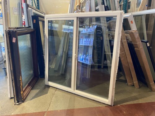 Large Square White Sliding Window