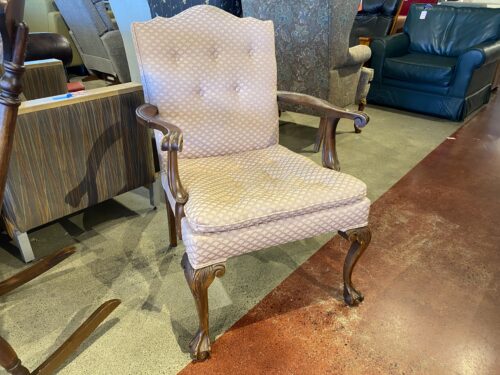 Old School Pink Parlor Chair w/ Claw Feet