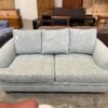 Seafoam Streaked Fabric Button Armed Sofa