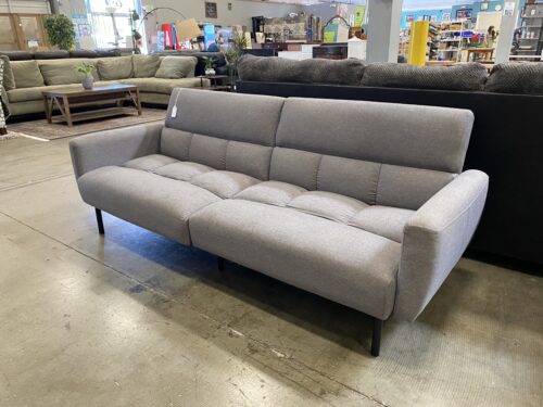 MAYVIEW Light Grey Plush SofaBed with Removable Arms