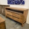 CRATE & BARREL Linea II Aged Wood Four Drawer Console Dresser