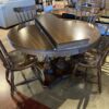 Dark Finish 4-Seater Dining Table Set w/ Leaves