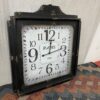 Black Distressed Square Metal Wall Clock