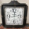 Black Distressed Square Metal Wall Clock