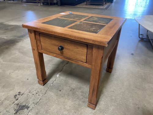 SUNNY DESIGNS Sedona Wood and Slate End Table