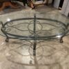 Curling Metal Glass Top Coffee Table