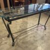 Curling Metal Glass Top Sofa Table