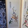 Vintage Avian Silk Embroidered Room Divider