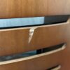 Wooden Swivel TV Stand w/ Black Glass Door