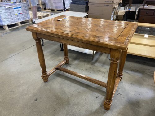 Herringbone Accent Table with Hidden Backgammon Board