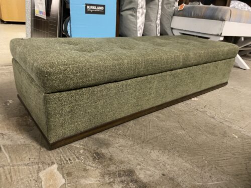 Tufted Green Storage Ottoman