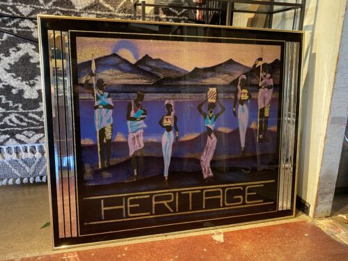 "Heritage" Large Reverse Painted Glass Art