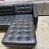 IKEA Morabo Black Tufted Leather Sectional