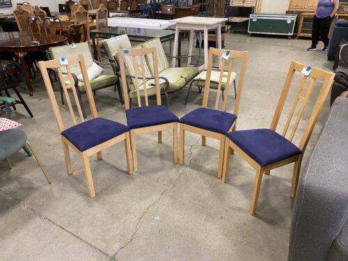 IKEA Set of 4 Blue Cushioned ARON Dining Chairs