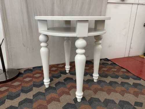 Petite White Circle Side Table