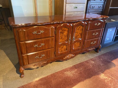 GOOD COMPANIES Cherry Finish Six Drawer and Two Door Dresser