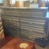 Grey Black Eight Drawer Dresser