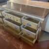 Vintage Wooden Nine Drawer Dresser with Geometric Wooden Carving