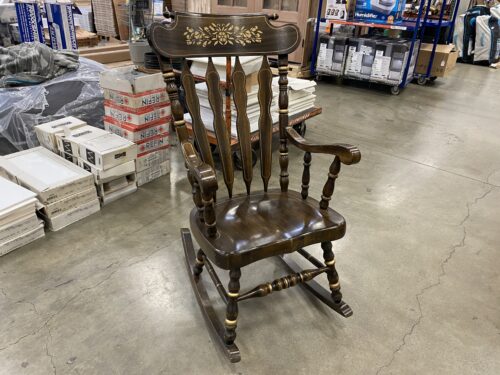 Large Vintage Darkwood Rocking Chair