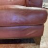 Boxy Leather Accent Chair in a Reddish-Brown