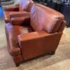 Boxy Leather Accent Chair in a Reddish-Brown