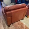 Boxy Leather Accent Chair in a Reddish-Brown