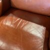 Boxy Leather Accent Chair in a Reddish-Brown