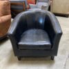 Sleek Black Bucket Style Armchair