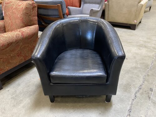 Sleek Black Bucket Style Armchair
