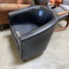 Sleek Black Bucket Style Armchair