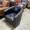 Sleek Black Bucket Style Armchair