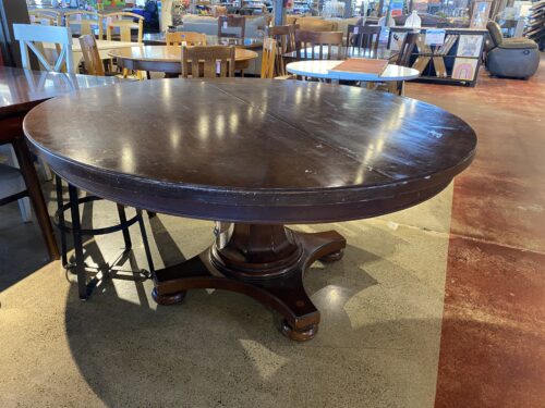 BERNHARDT Round Wooden Pedestal Dining Table