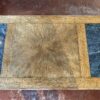 Carved Wooden Coffee Table with Green Stone Top