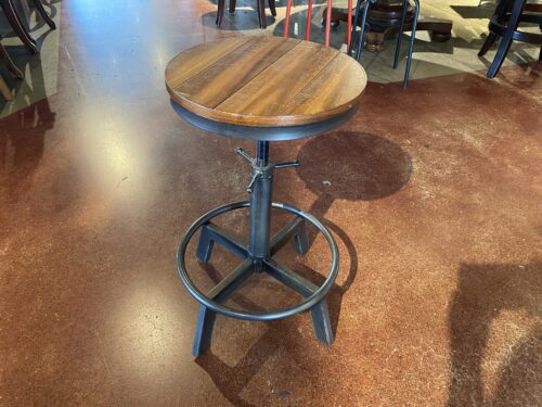 Industrial Style Counter Stool with Wood Top