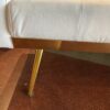 Tufted White Velvet Futon with Gold Legs