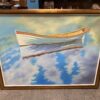 Original Canoe on Lake Oil Painting