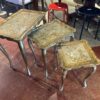 Vintage Inspired Gold Floral Tables (Set of 3)